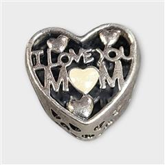 Pandora I Love You Mom Mum Heart Silver Sterling MOM Charm S925
